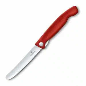 Folding Steak Knife Red - Plain Edge - Victorinox
