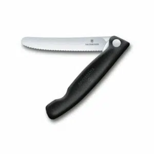 Folding Steak Knife Black - Serrated Edge - Victorinox