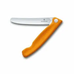 Folding Steak Knife Orange - Serrated Edge - Victorinox