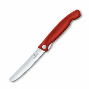 Folding Steak Knife Red - Serrated Edge - Victorinox