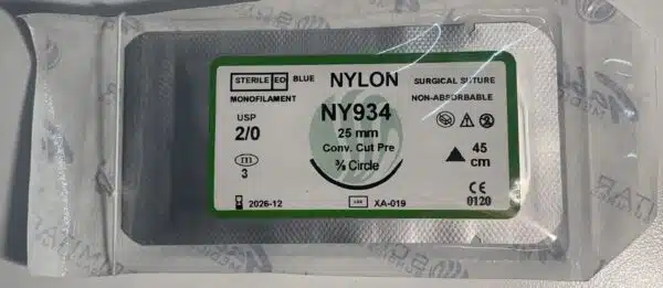 SUTURE NYLON - 2/0 - 25mm - RC 3/8 - 45cm - STERILE