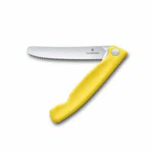 Folding Steak Knife Yellow - Serrated Edge - Victorinox