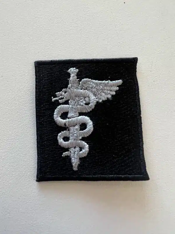 7 Med Bn Gp - Cloth Badge - Medic - Silver on Black