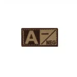 Blood Type Woven Patch - A Neg (coyote) - Condor