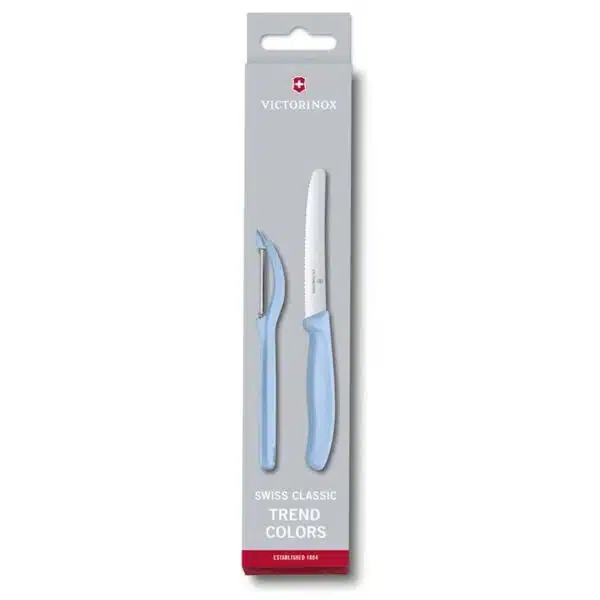 Classic Paring Knife Set w/Universal Peeler (Light Blue) - Victorinox