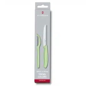 Classic Paring Knife Set w/Universal Peeler (Light Green) - Victorinox