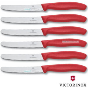 Swiss Classic Steak Knife Set - 6 Piece - Red (serrated)