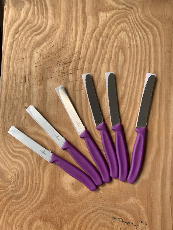 Swiss Classic Steak Knife Set – 6 Piece – Purple (serrated)