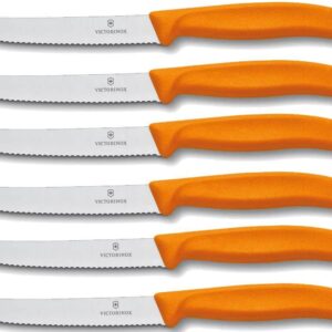 Swiss Classic Steak Knife Set (6pcs) - Orange (serrated)