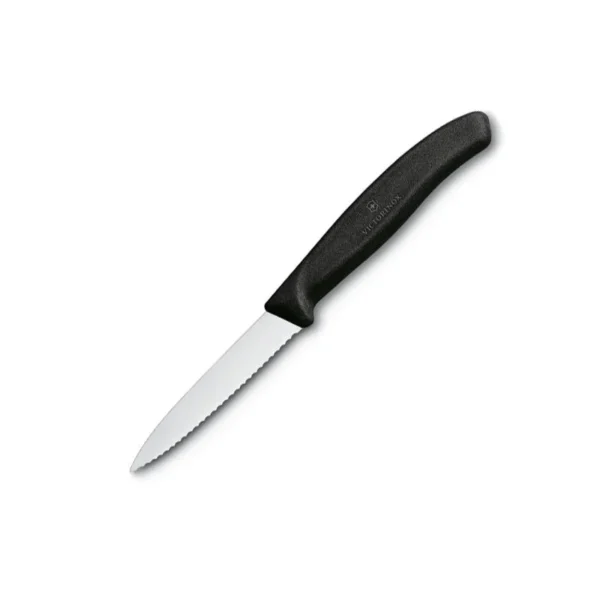 Swiss Classic Paring Knife - Black (Serrated-8cm) - Victorinox