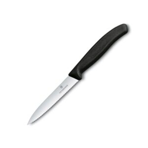 Swiss Classic Paring Knife - Black (Serrated-10cm) - Victorinox