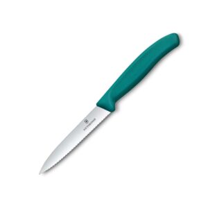 Swiss Classic Paring Knife - Green (Serrated-10cm) - Victorinox