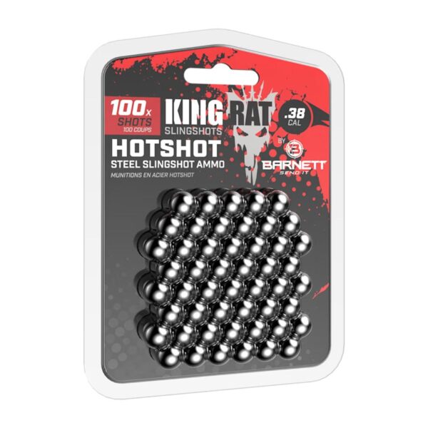 Hot Shot Steel Slingshot Ammo - 100Pcs (.38 Caliber) - King Rat