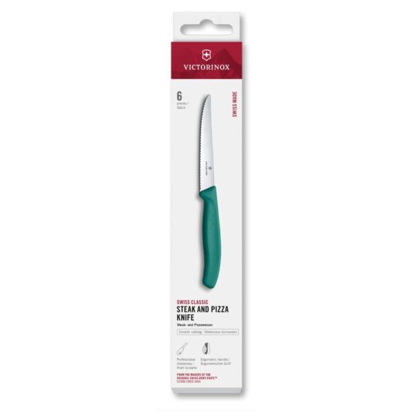 Steak Knife Set Kale Green - 6 Piece (point/serrated) - Victorinox