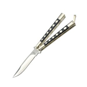 ACE Butterfly Knife w/Satin & Black Handle